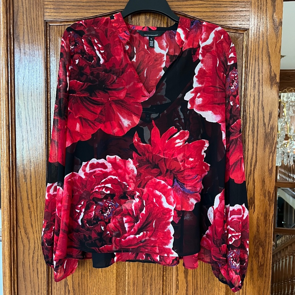 White House Black Market Sheer Blouse and matching Camisole